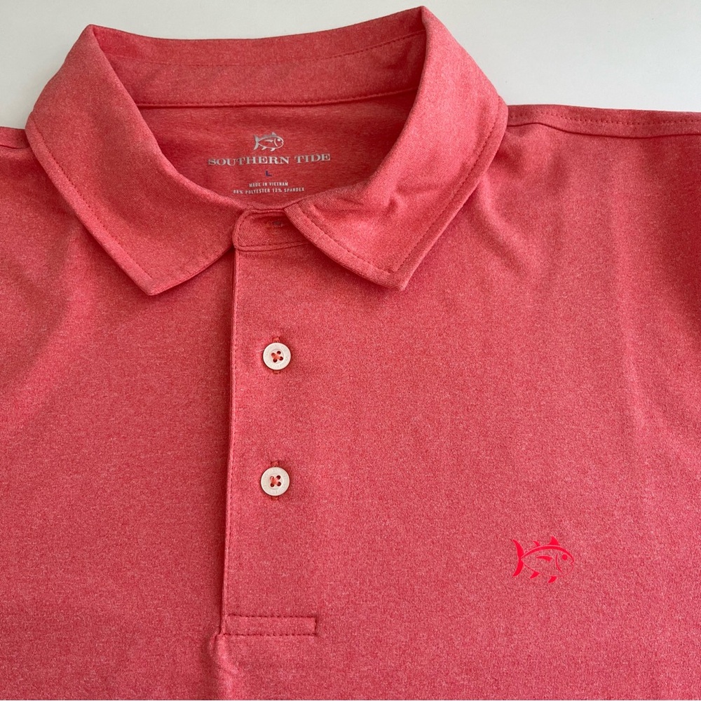 Southern Tide Men’s Coral Polo‎ Short Sleeve Golf Polo Large